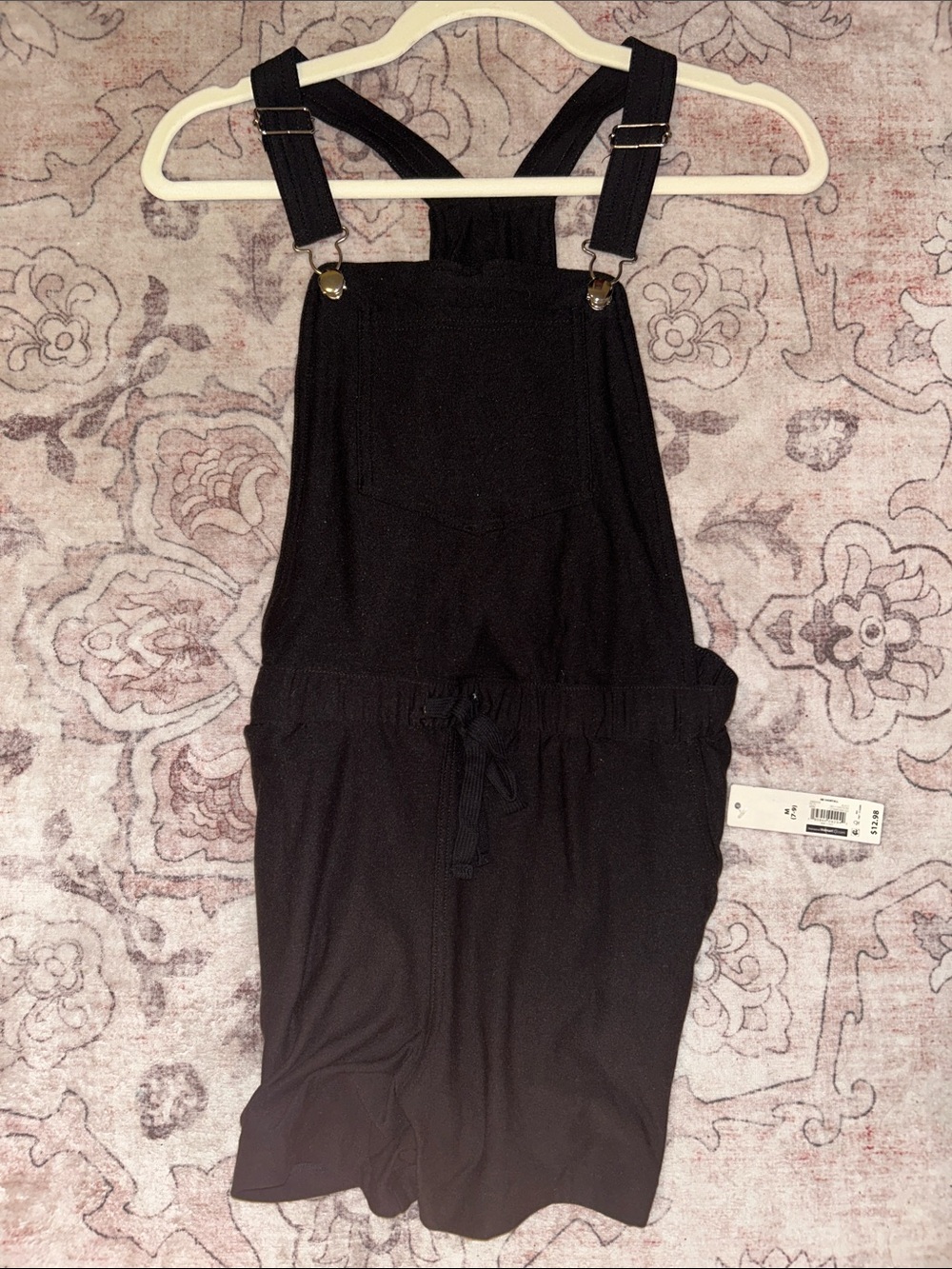 Girl’s Short Overalls Romper Black MEDIUM